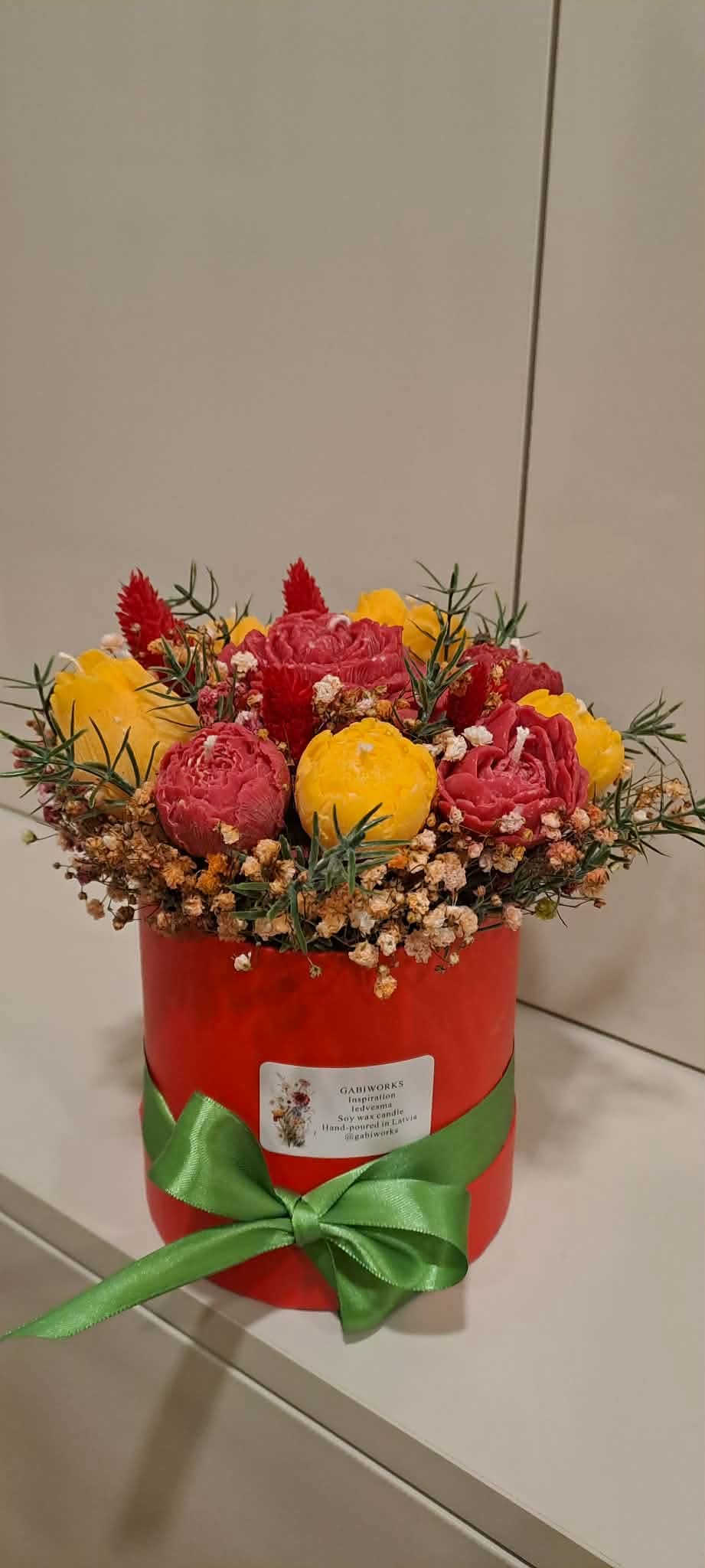Colorful Soy candle flower bouquet