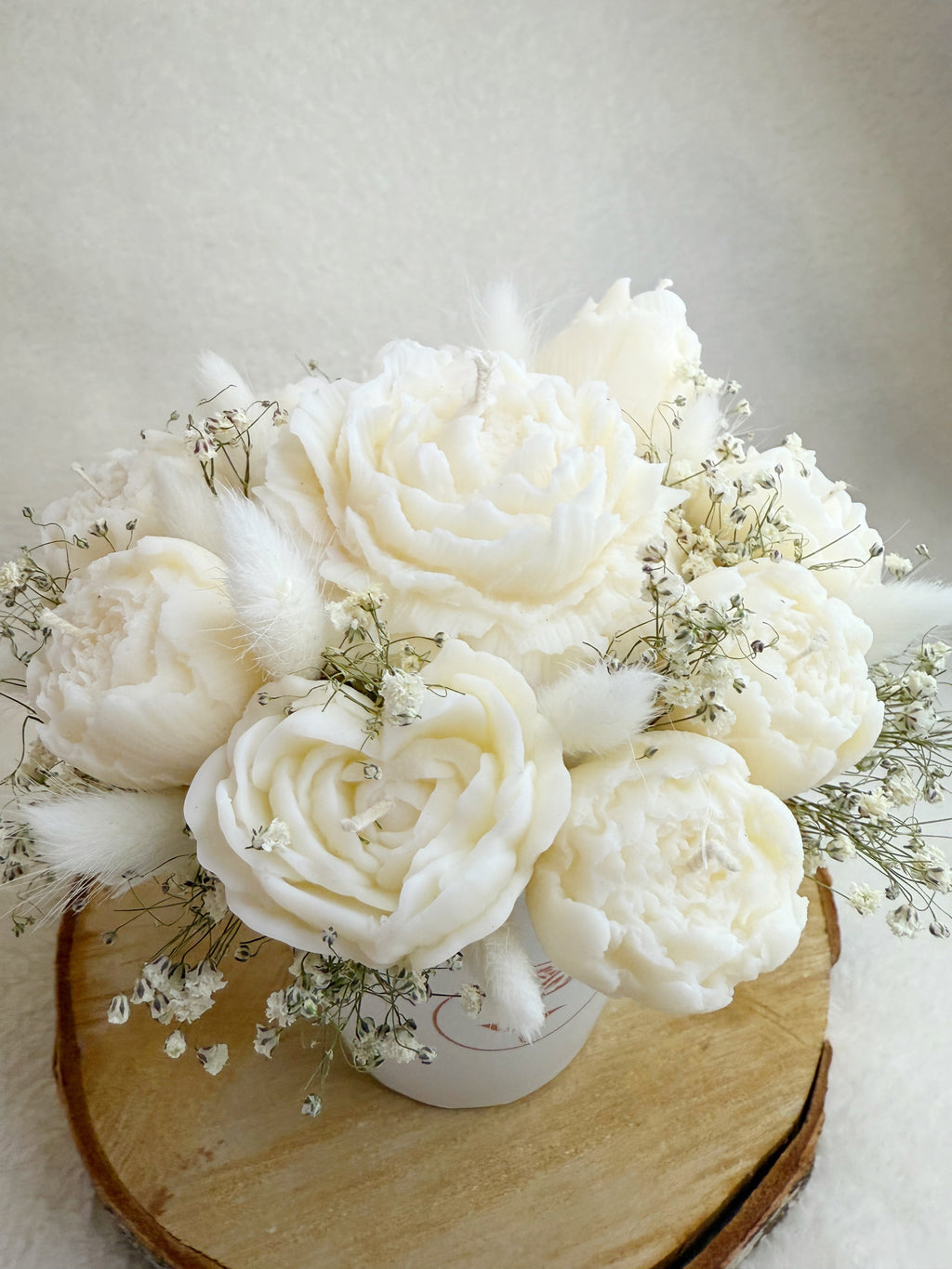 White Soy candle flower bouquet