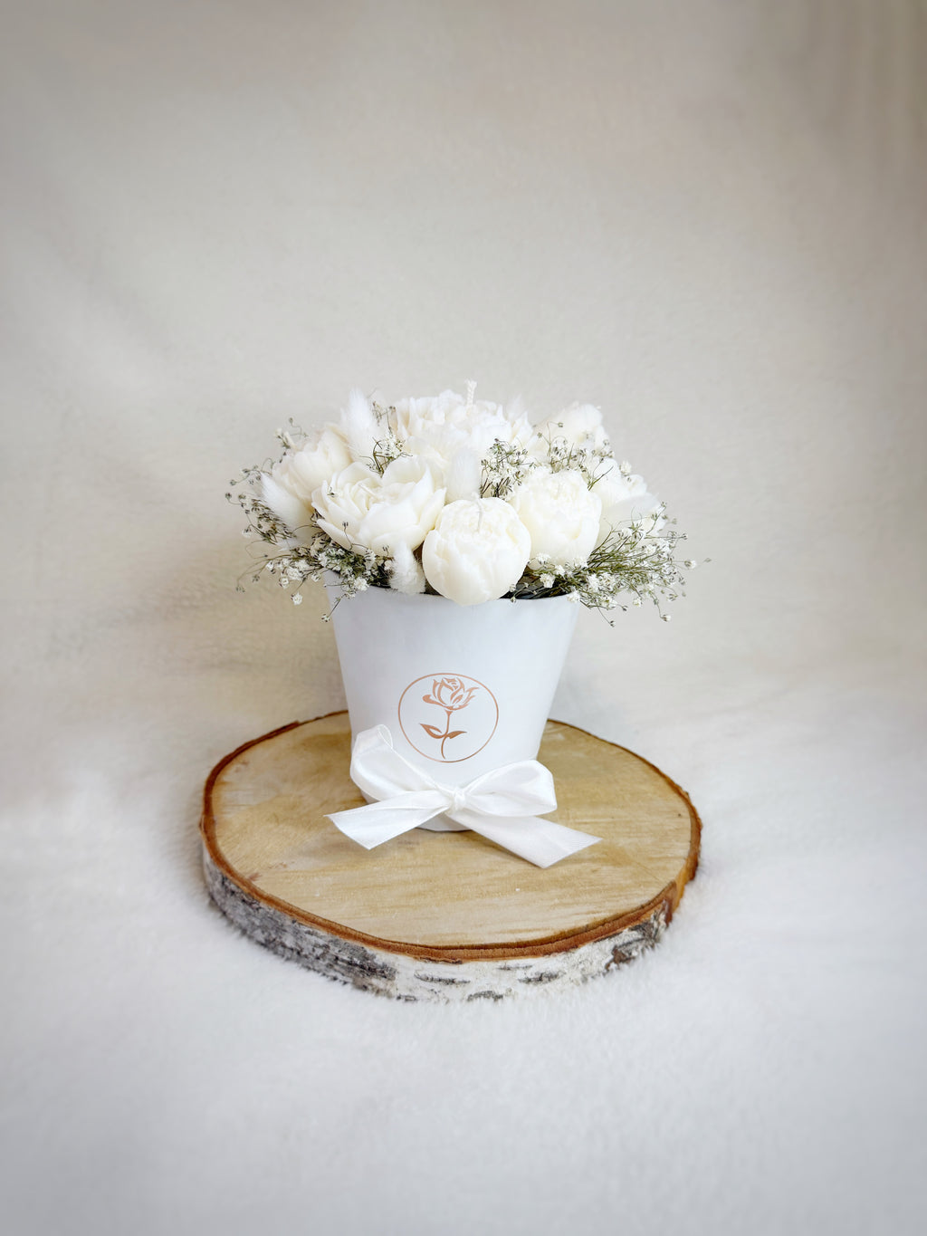 White Soy candle flower bouquet