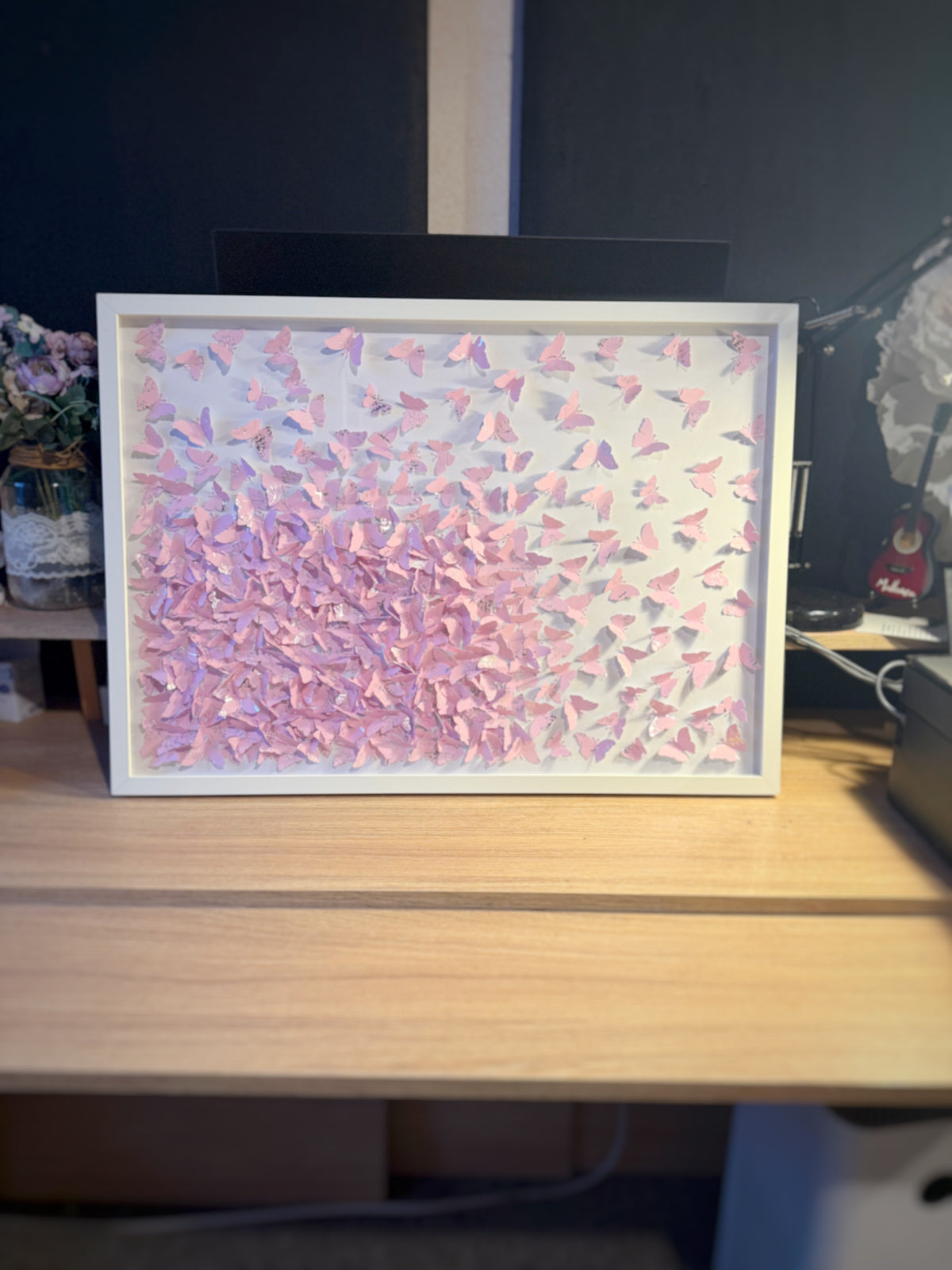Light Pink WILD Butterfly wall art