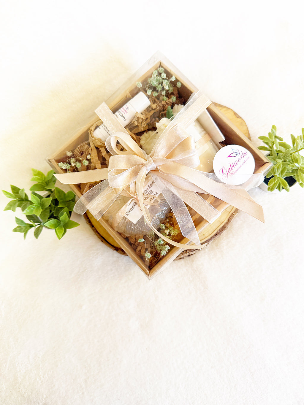 Natural gift set- Lip balm, Soy Dessert candle, Glycerin soap