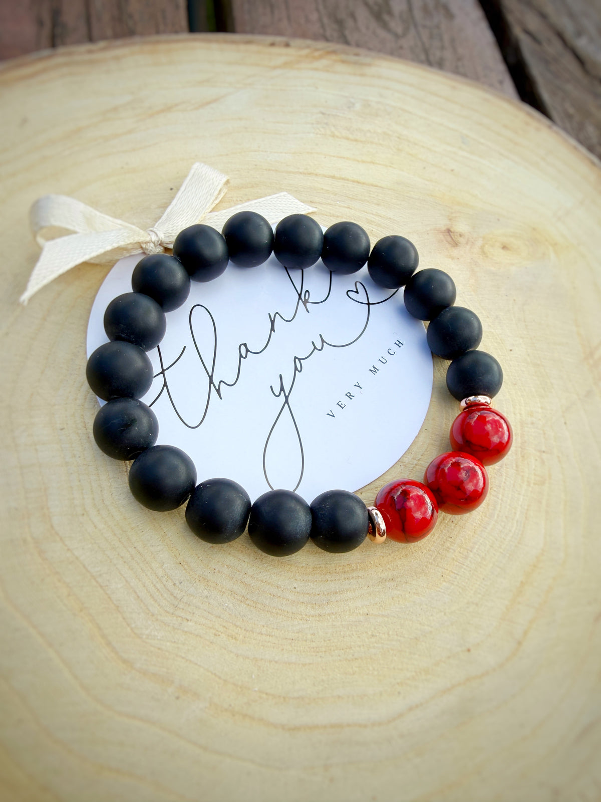 Black Onyx, Howlite Bracelet