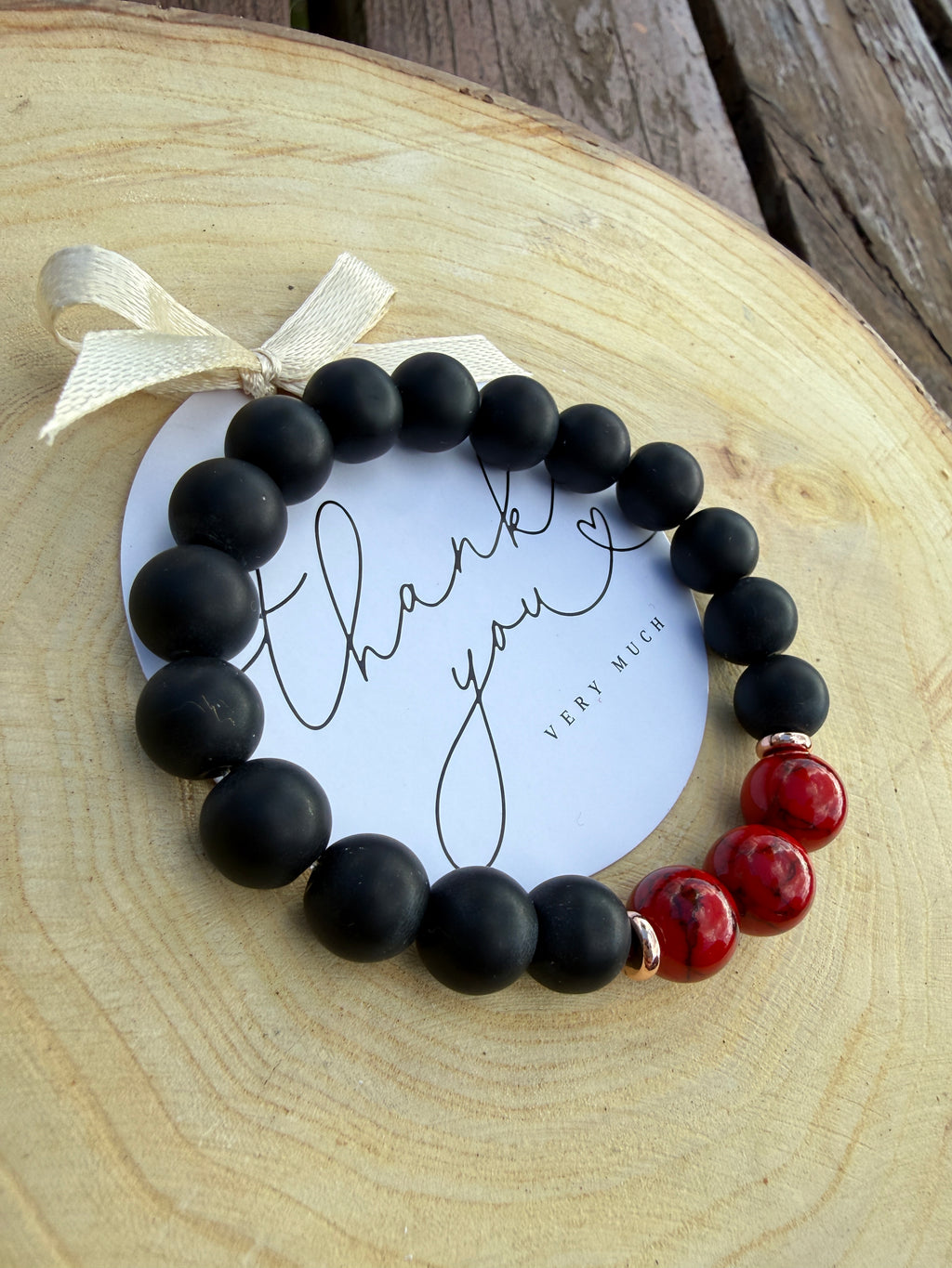Black Onyx, Howlite Bracelet