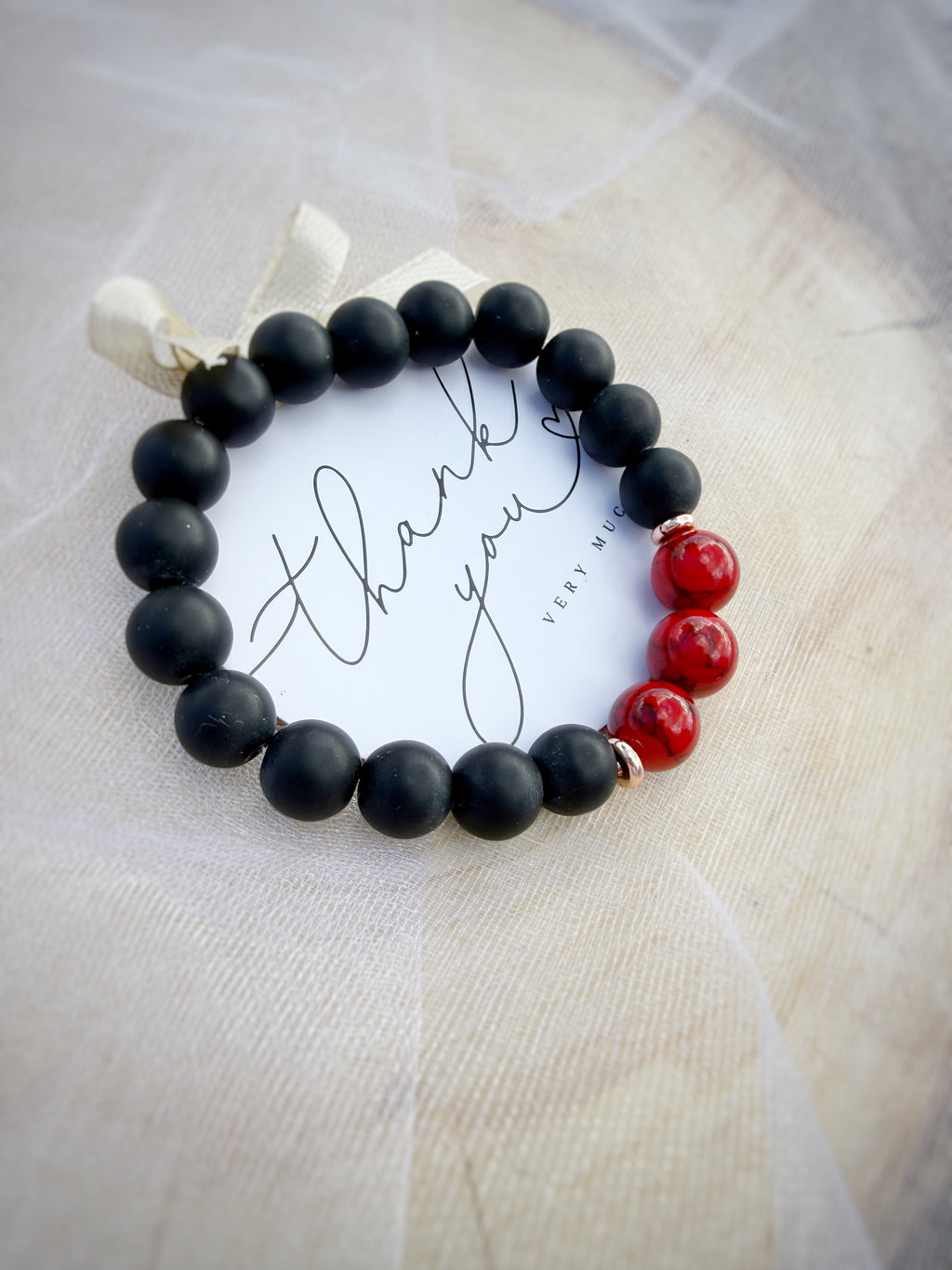 Black Onyx, Howlite Bracelet
