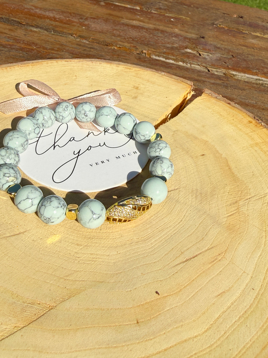 Howlite Bracelet with zirconium