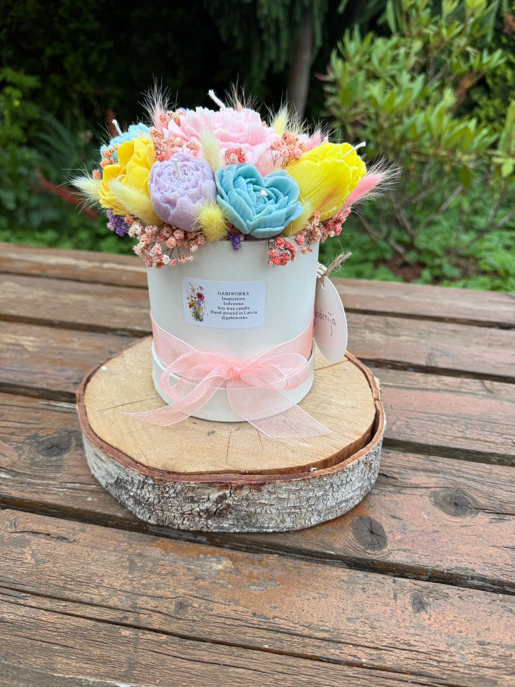 Colorful Soy candle flower bouquet