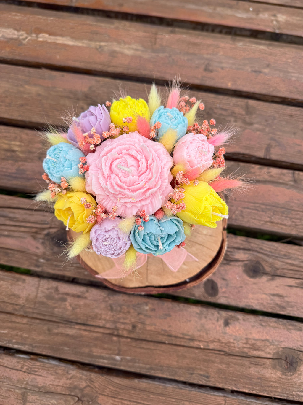 Colorful Soy candle flower bouquet
