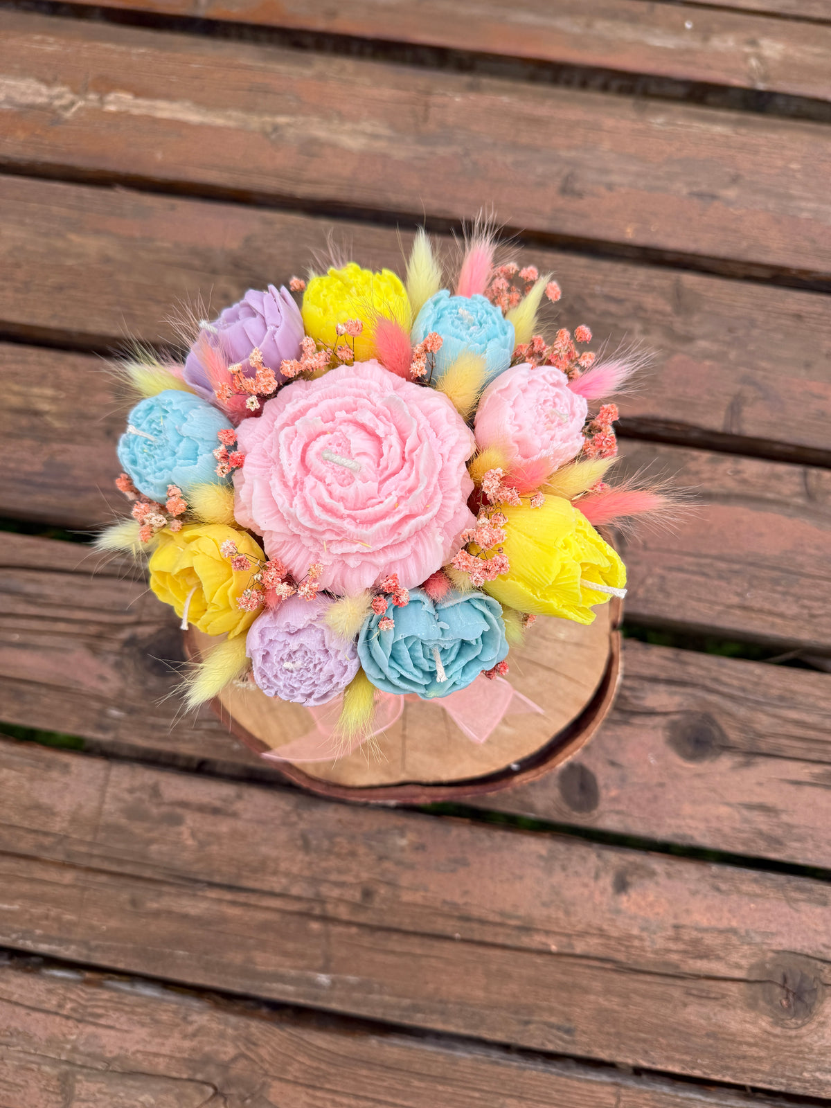 Colorful Soy candle flower bouquet