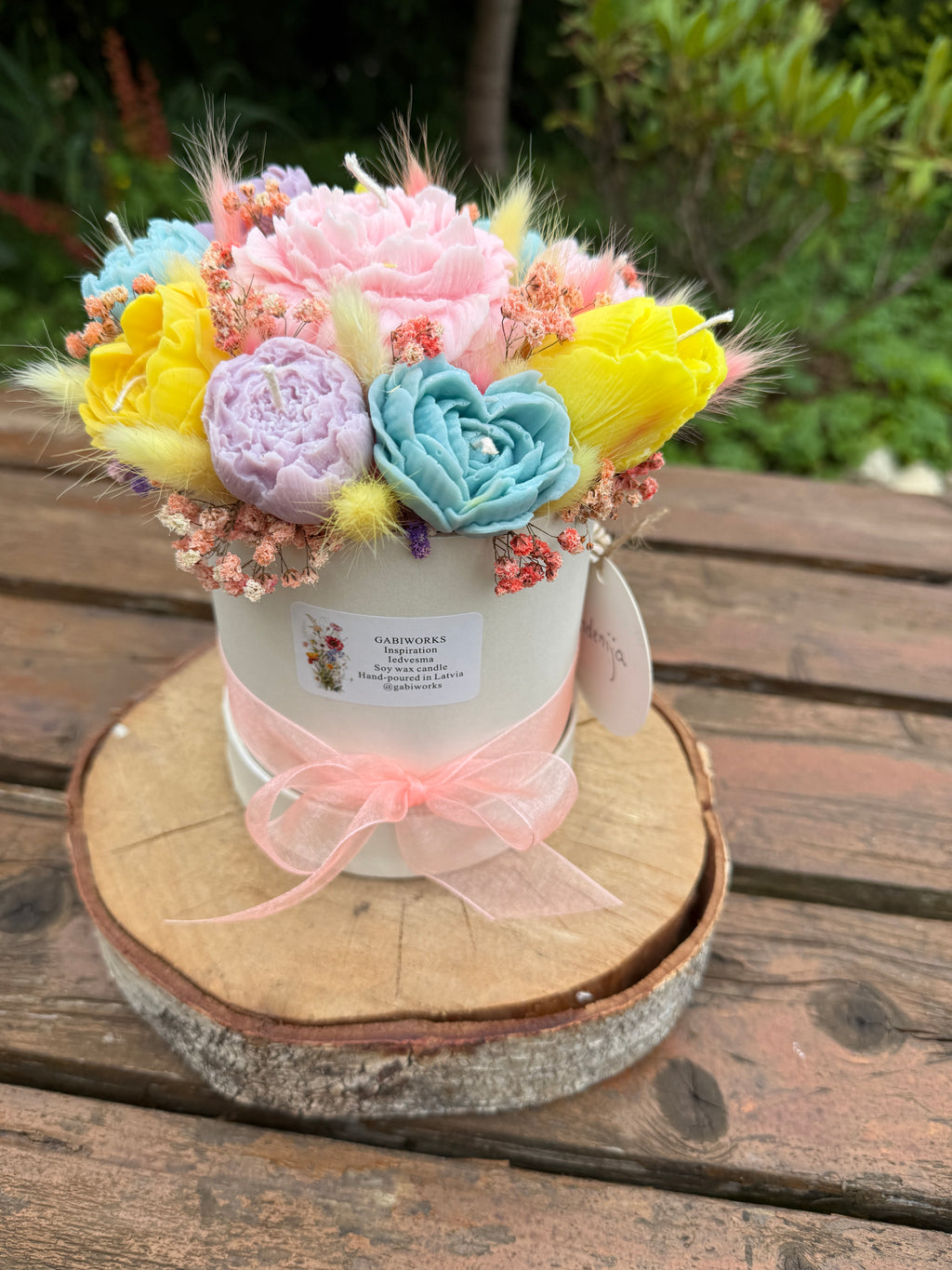 Colorful Soy candle flower bouquet