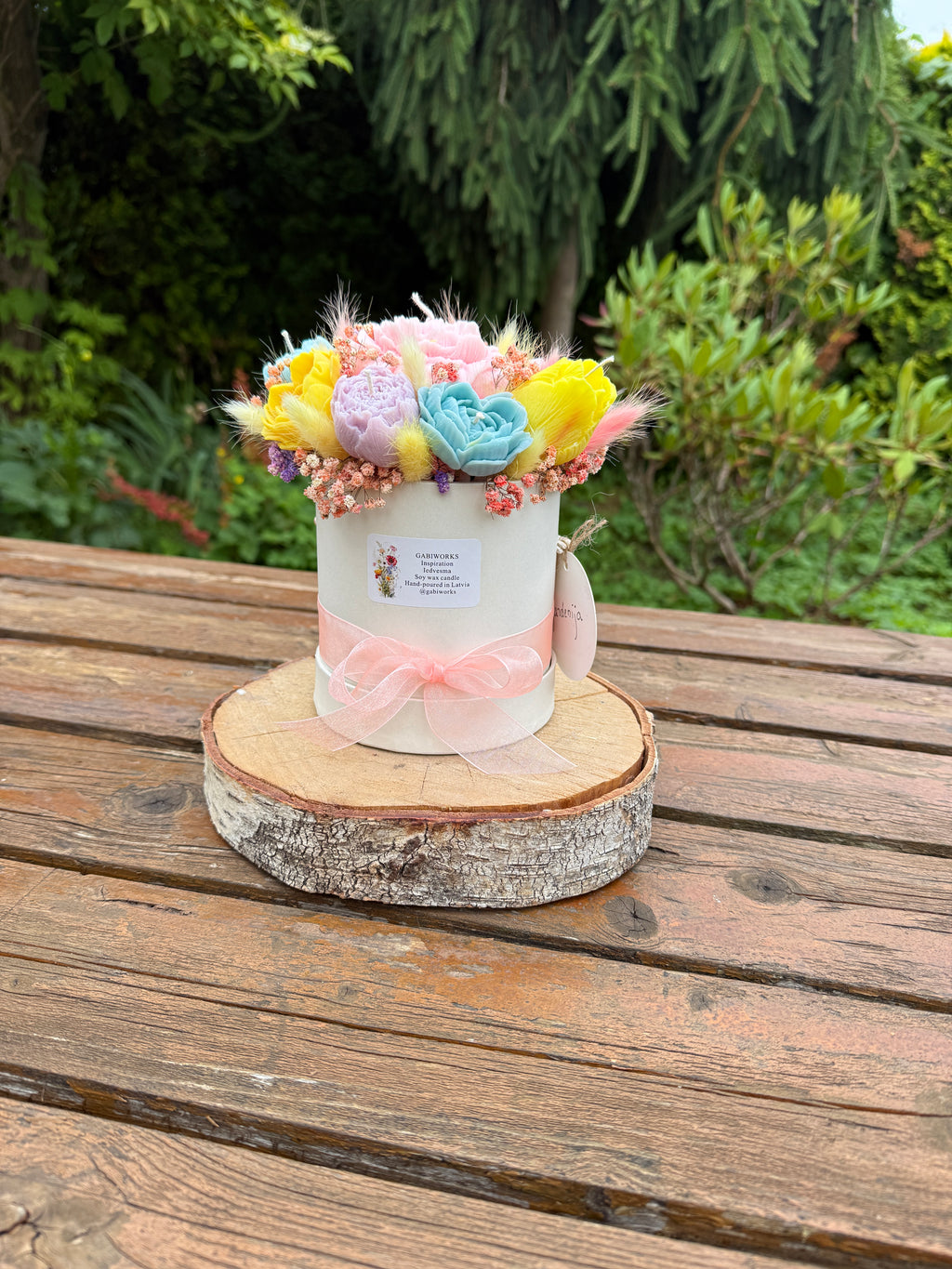 Colorful Soy candle flower bouquet