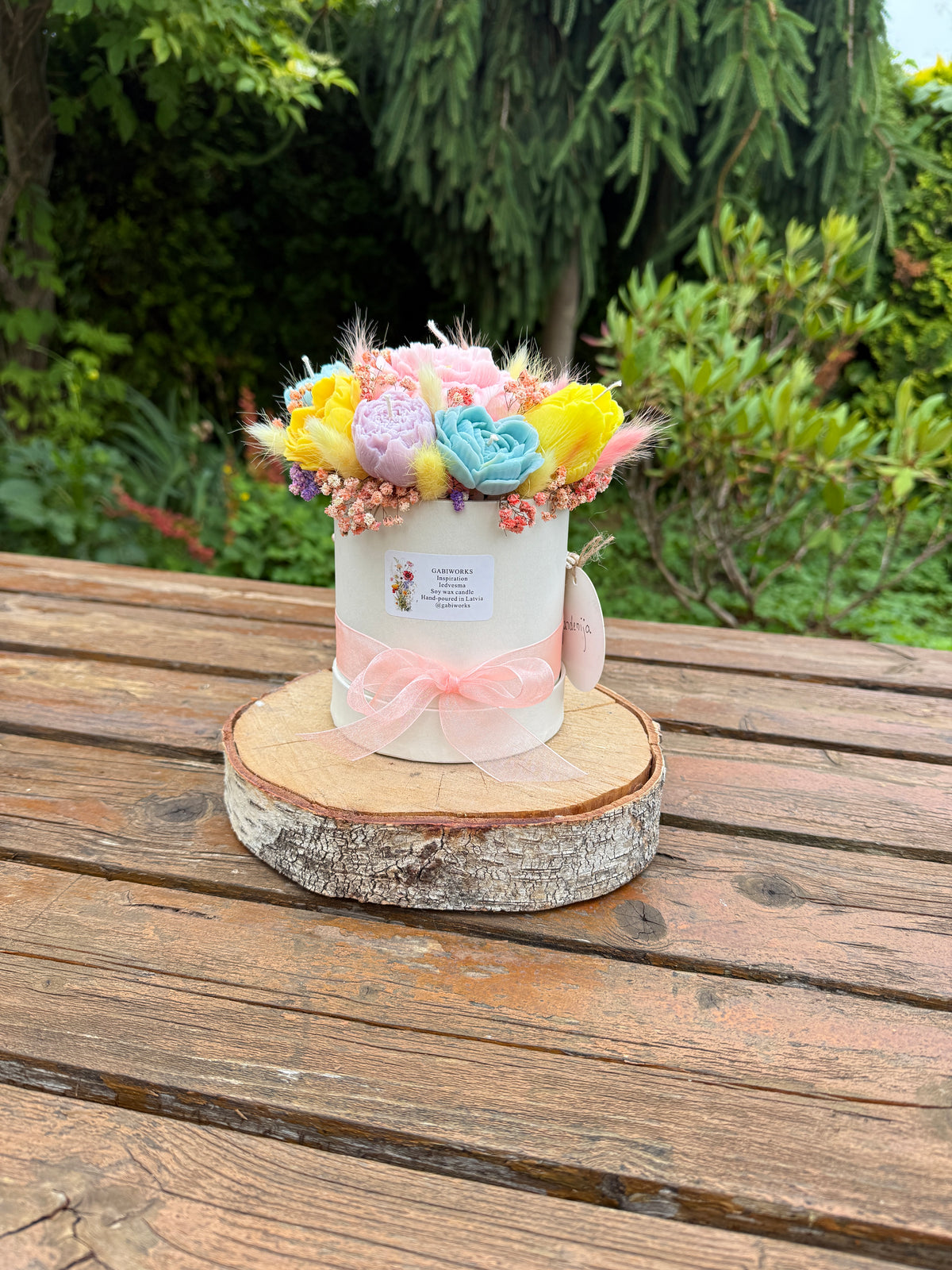 Colorful Soy candle flower bouquet
