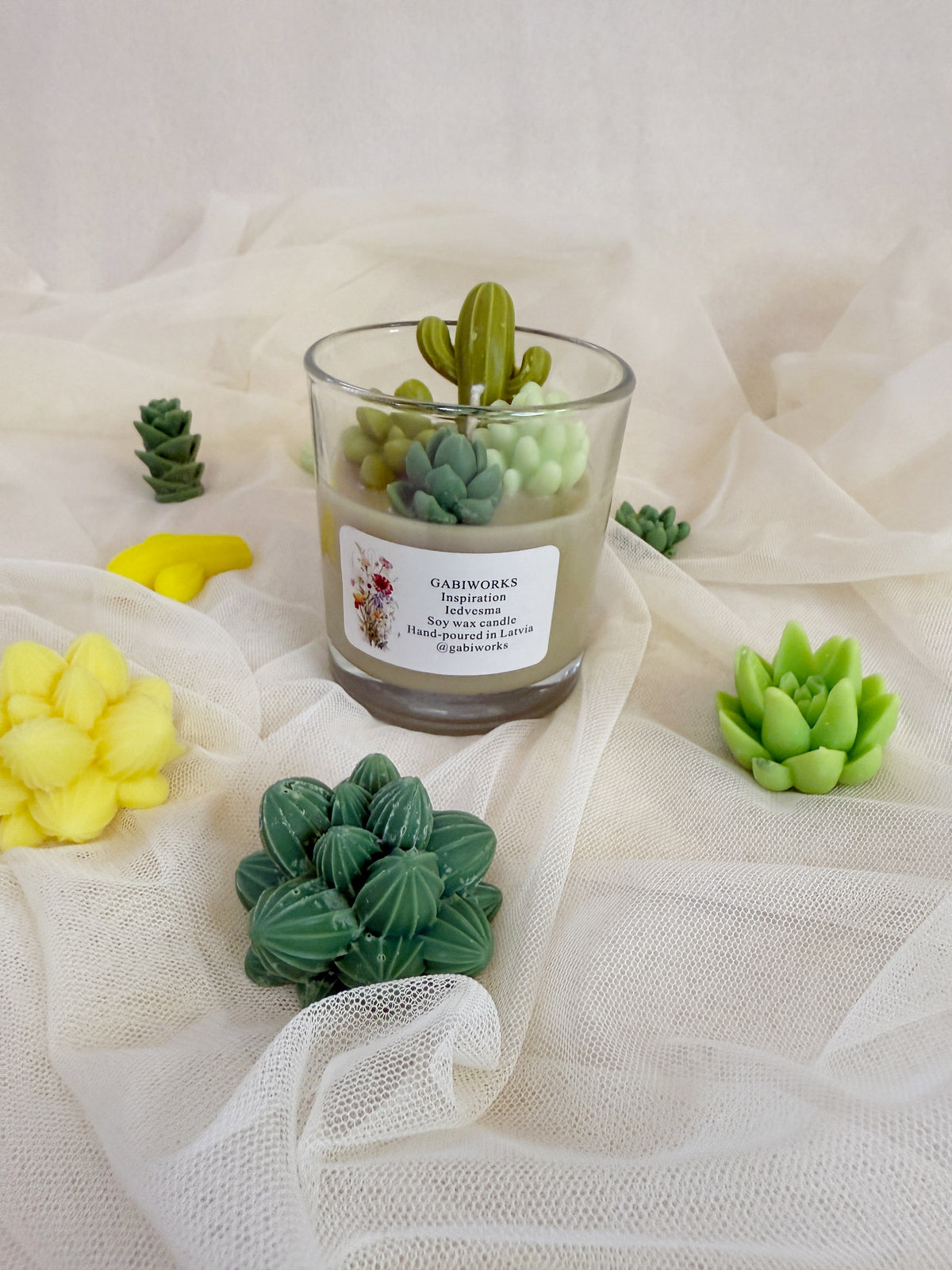 Cactus Soy Wax candle in a glass