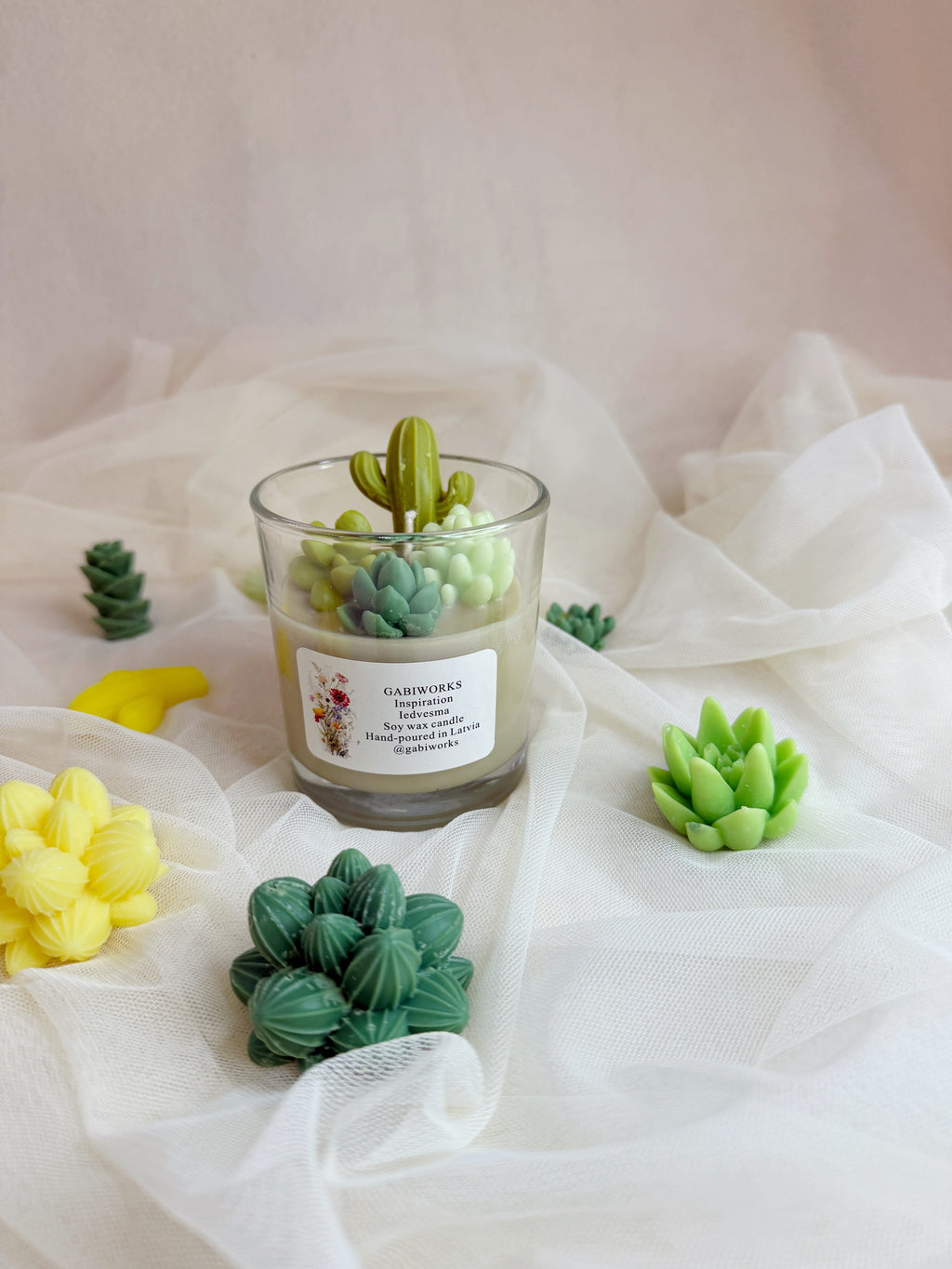 Cactus Soy Wax candle in a glass