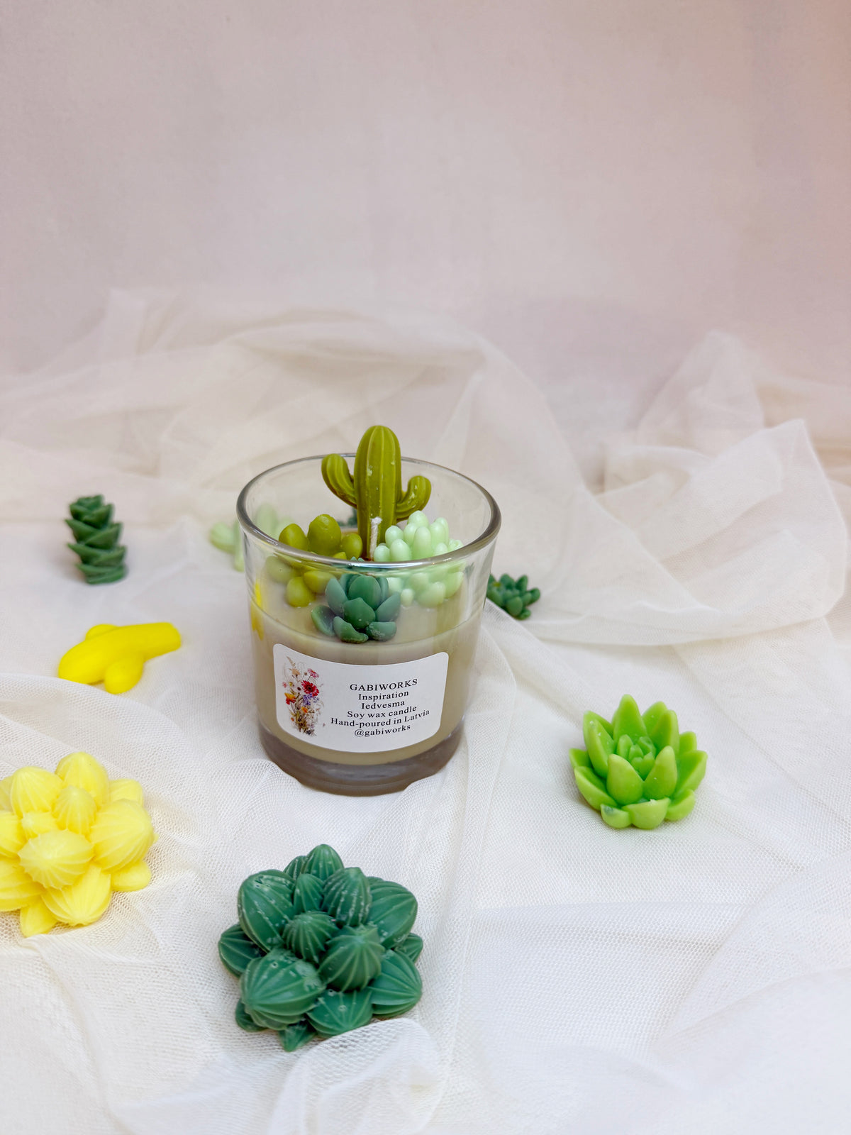 Cactus Soy Wax candle in a glass