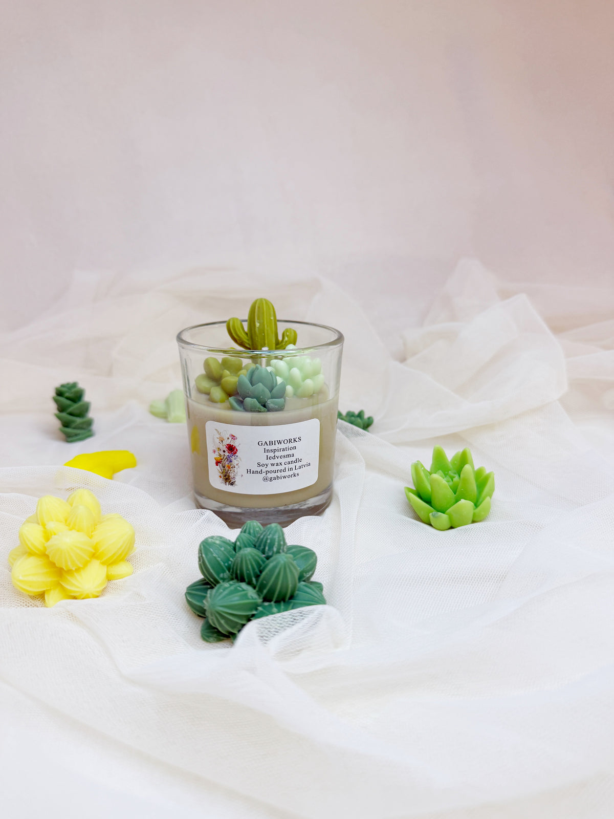 Cactus Soy Wax candle in a glass