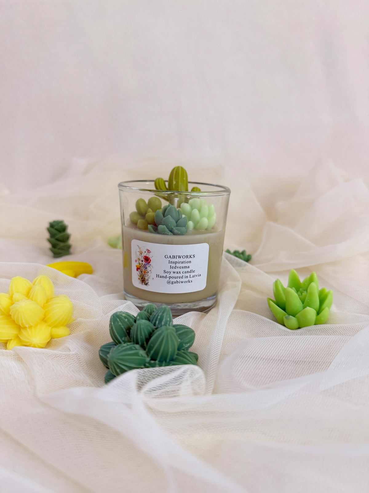 Cactus Soy Wax candle in a glass