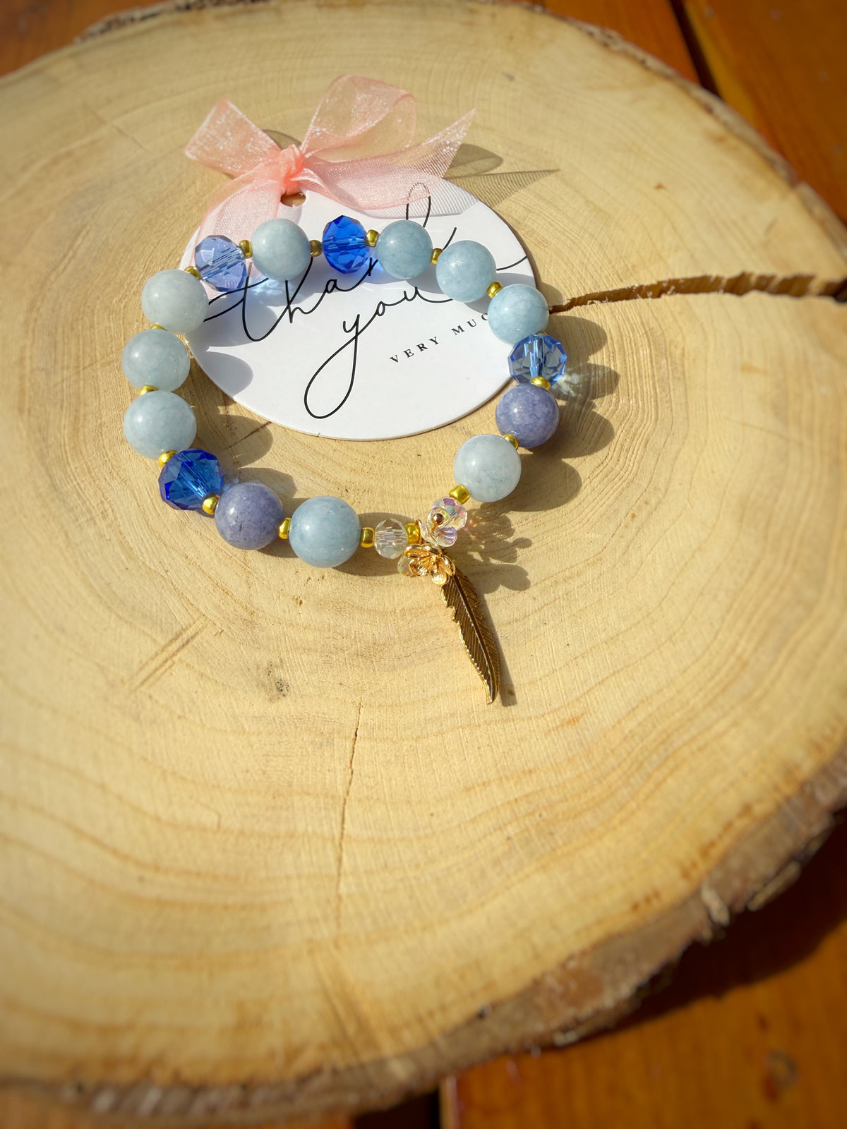 Aquamarina Angelite Stone Bracelet
