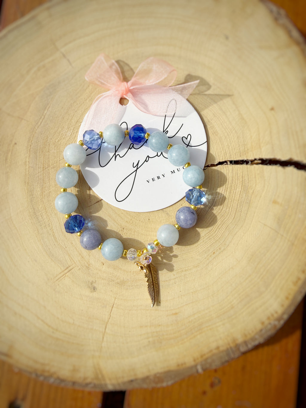 Aquamarina Angelite Stone Bracelet