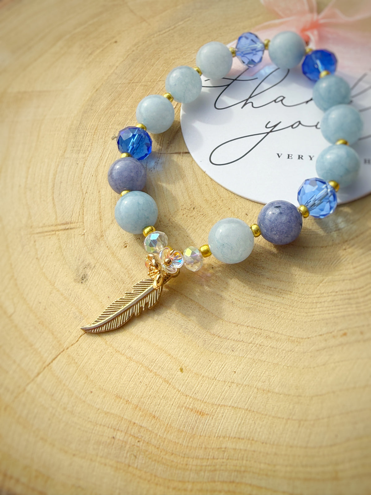 Aquamarina Angelite Stone Bracelet