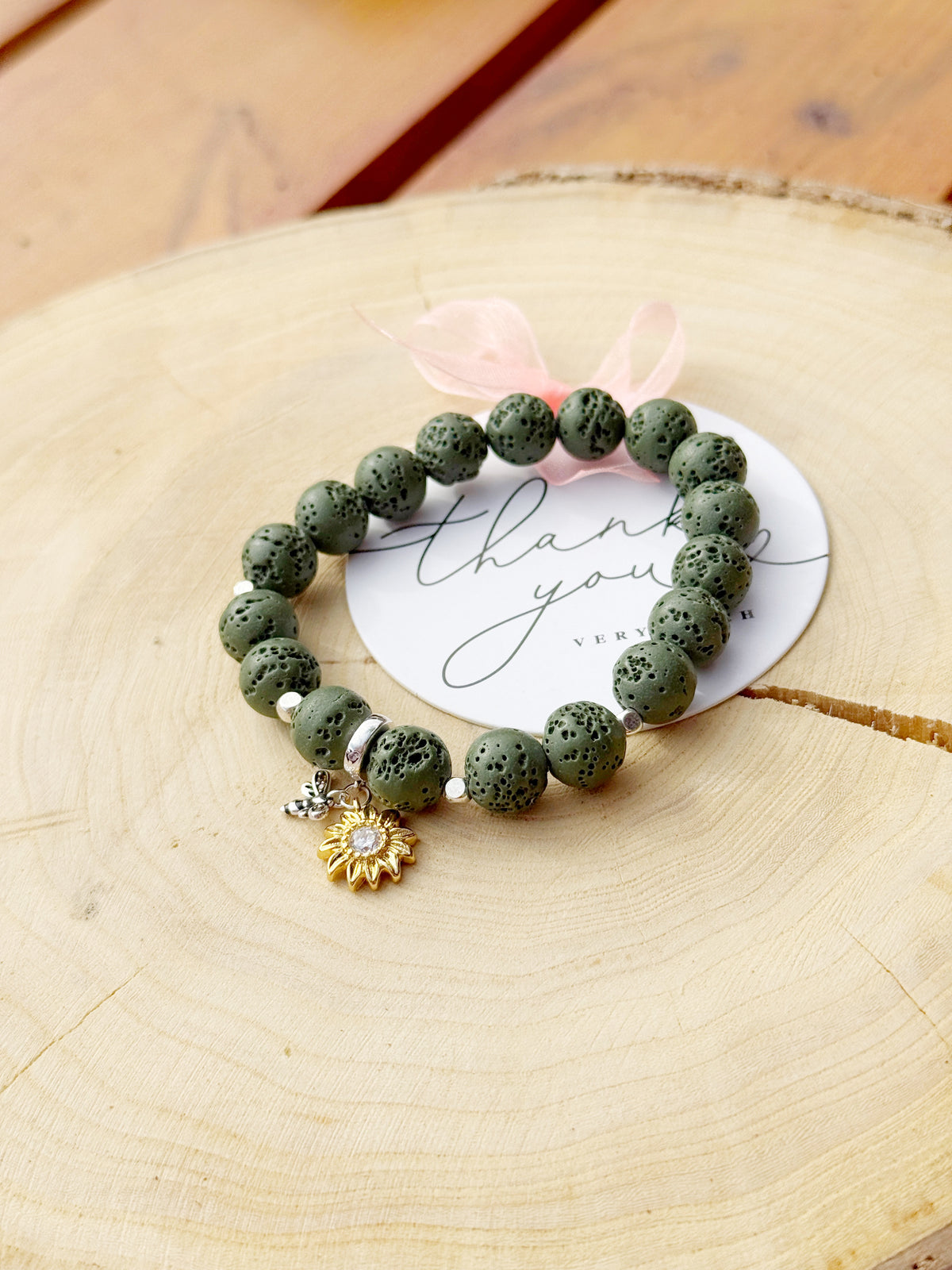 Green Lava Stone Bracelet