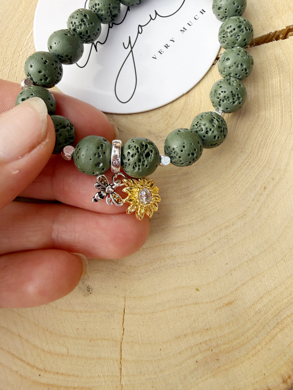 Green Lava Stone Bracelet