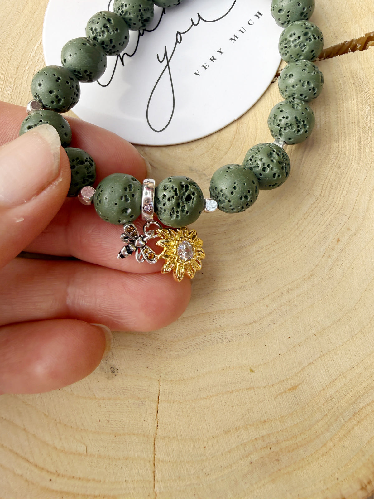 Green Lava Stone Bracelet