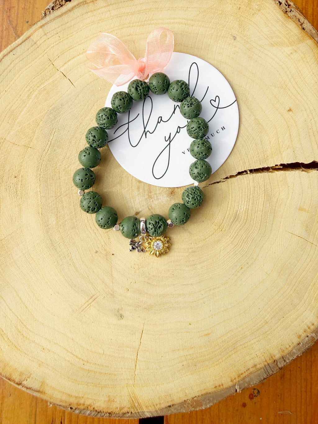 Green Lava Stone Bracelet