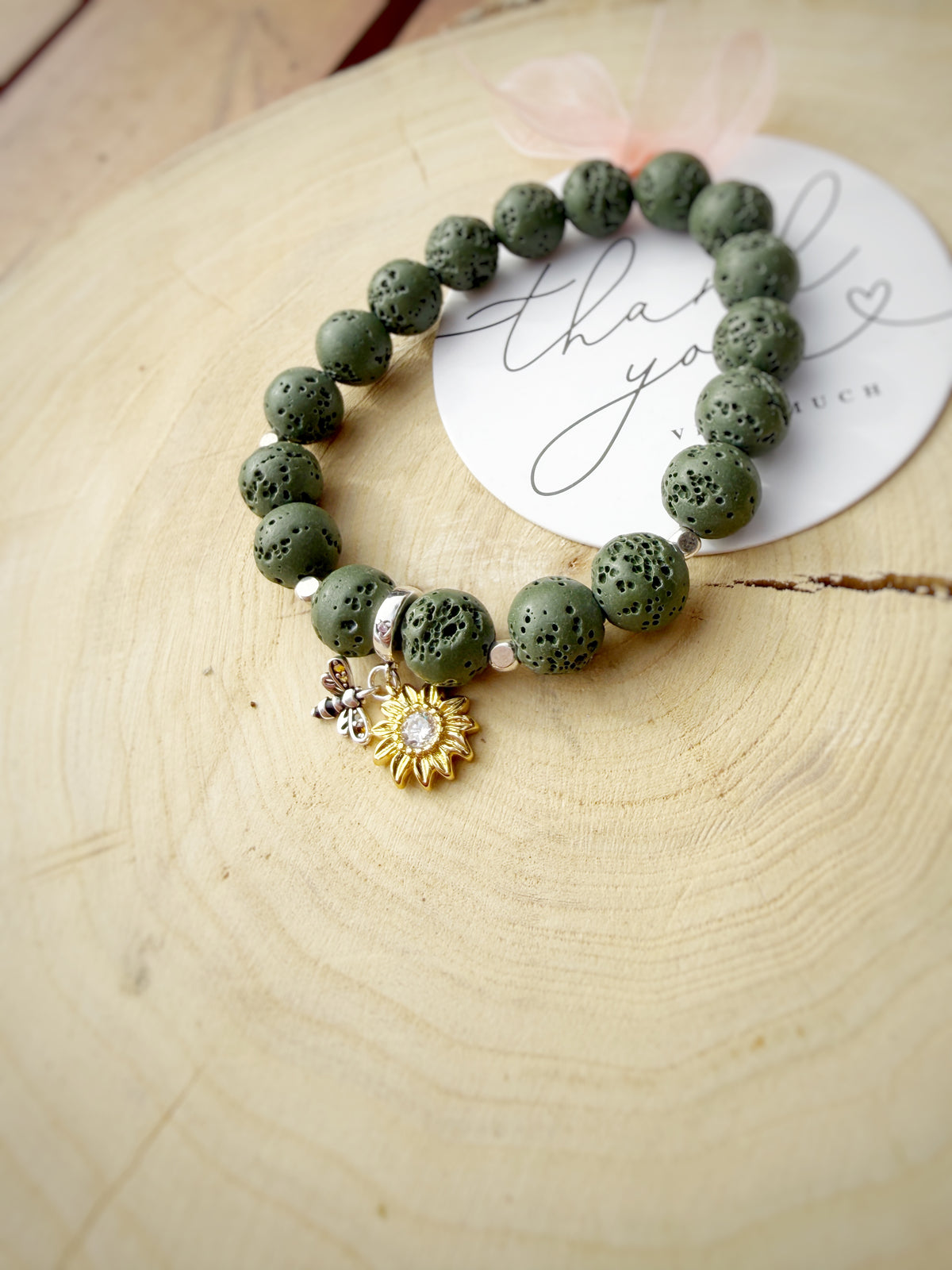 Green Lava Stone Bracelet