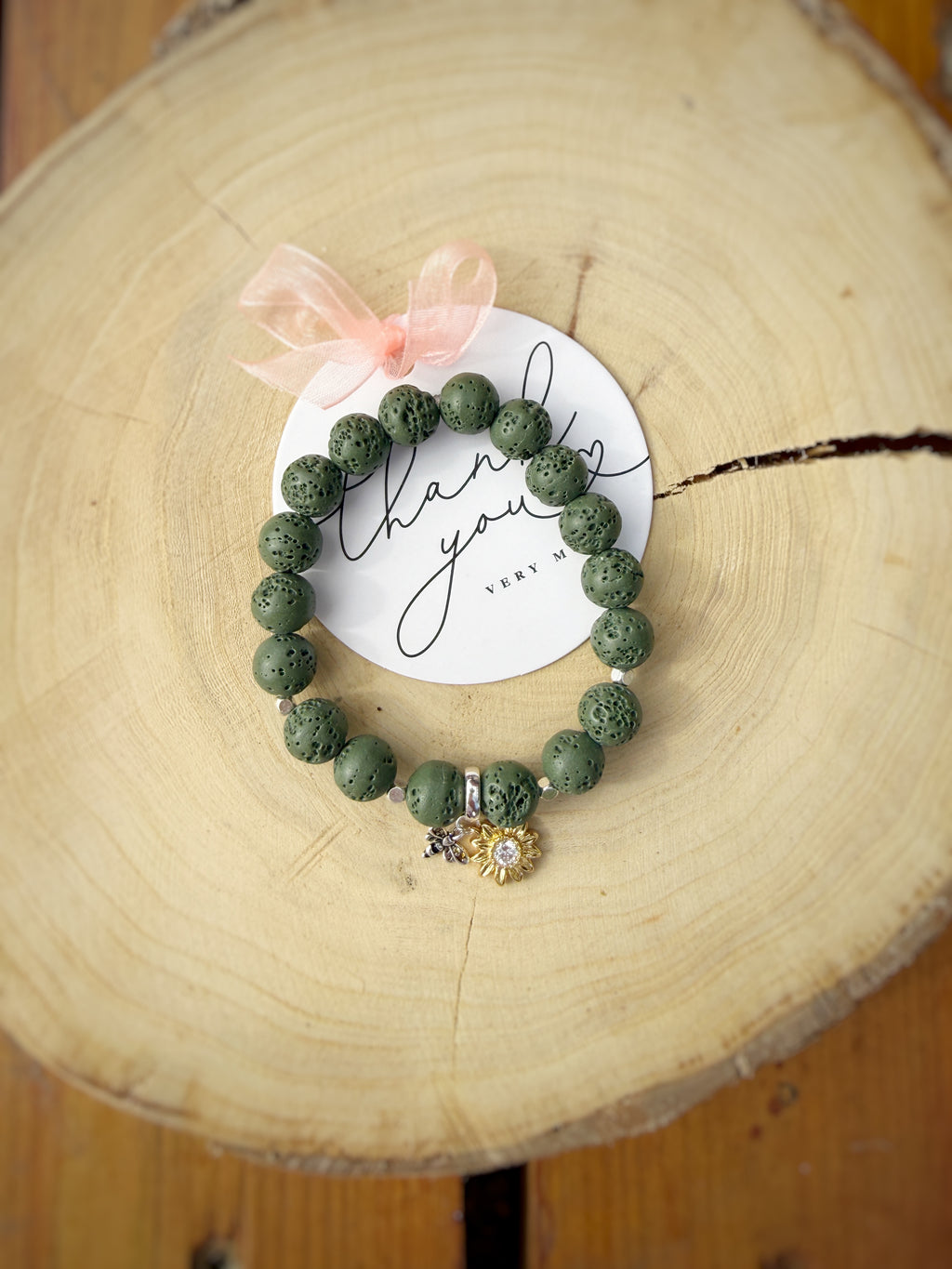 Green Lava Stone Bracelet