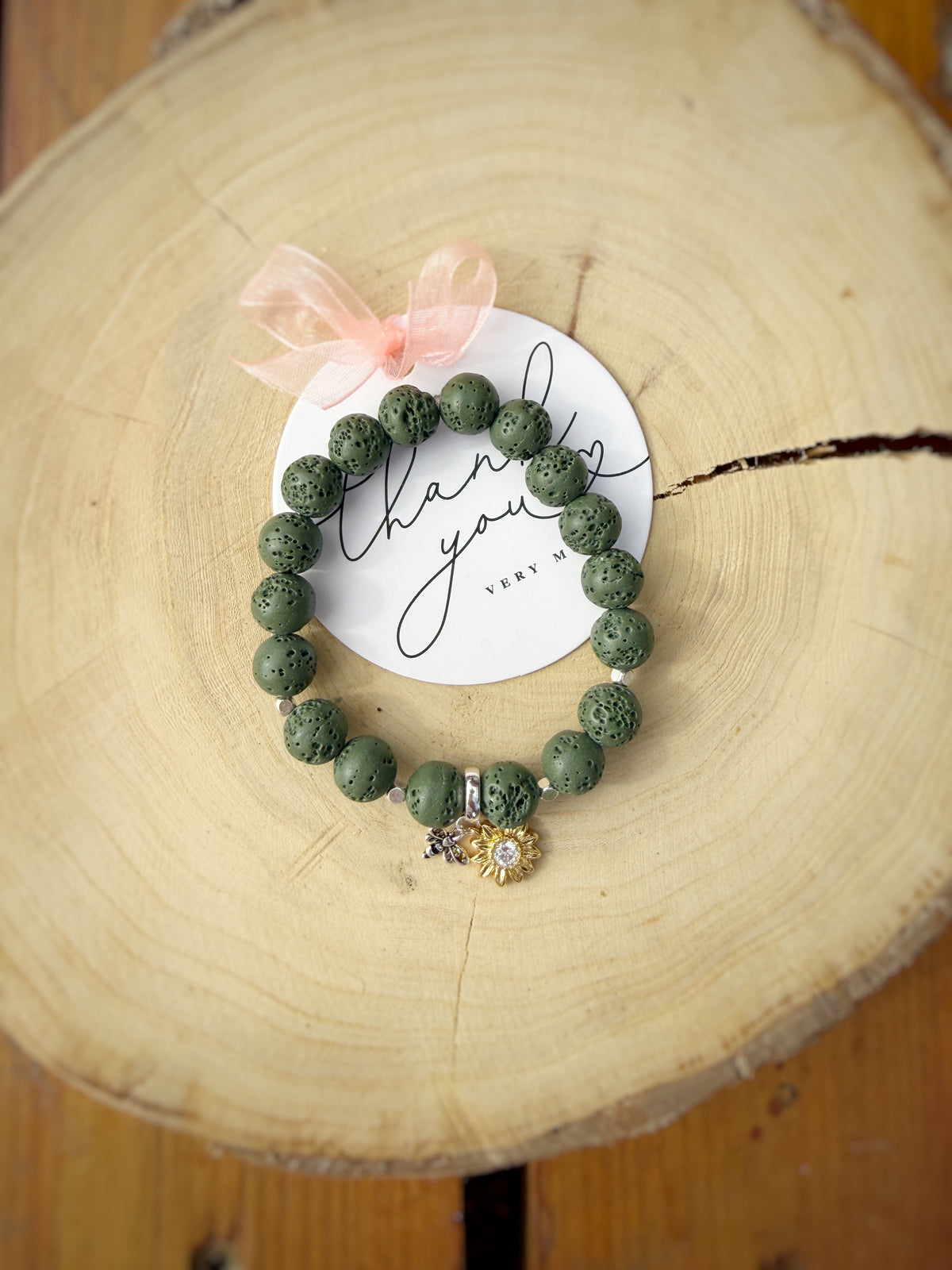 Green Lava Stone Bracelet
