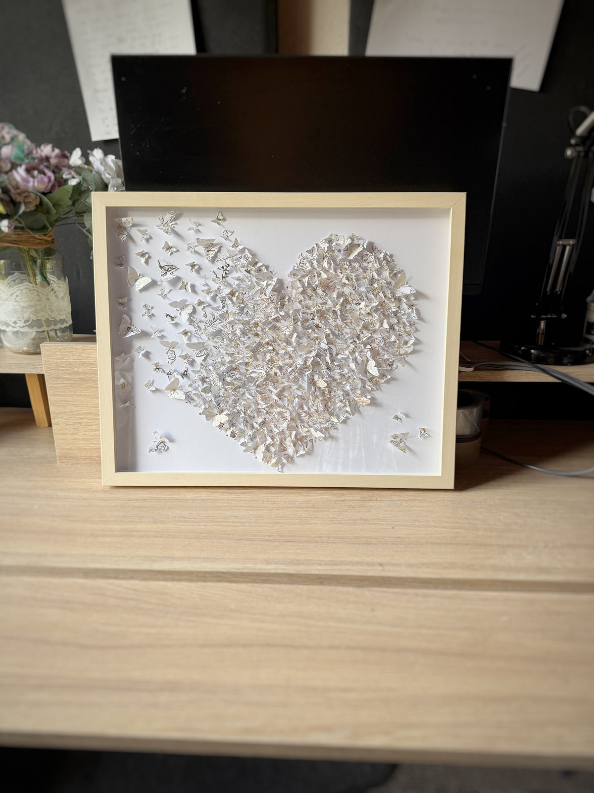 Butterflies wall art white