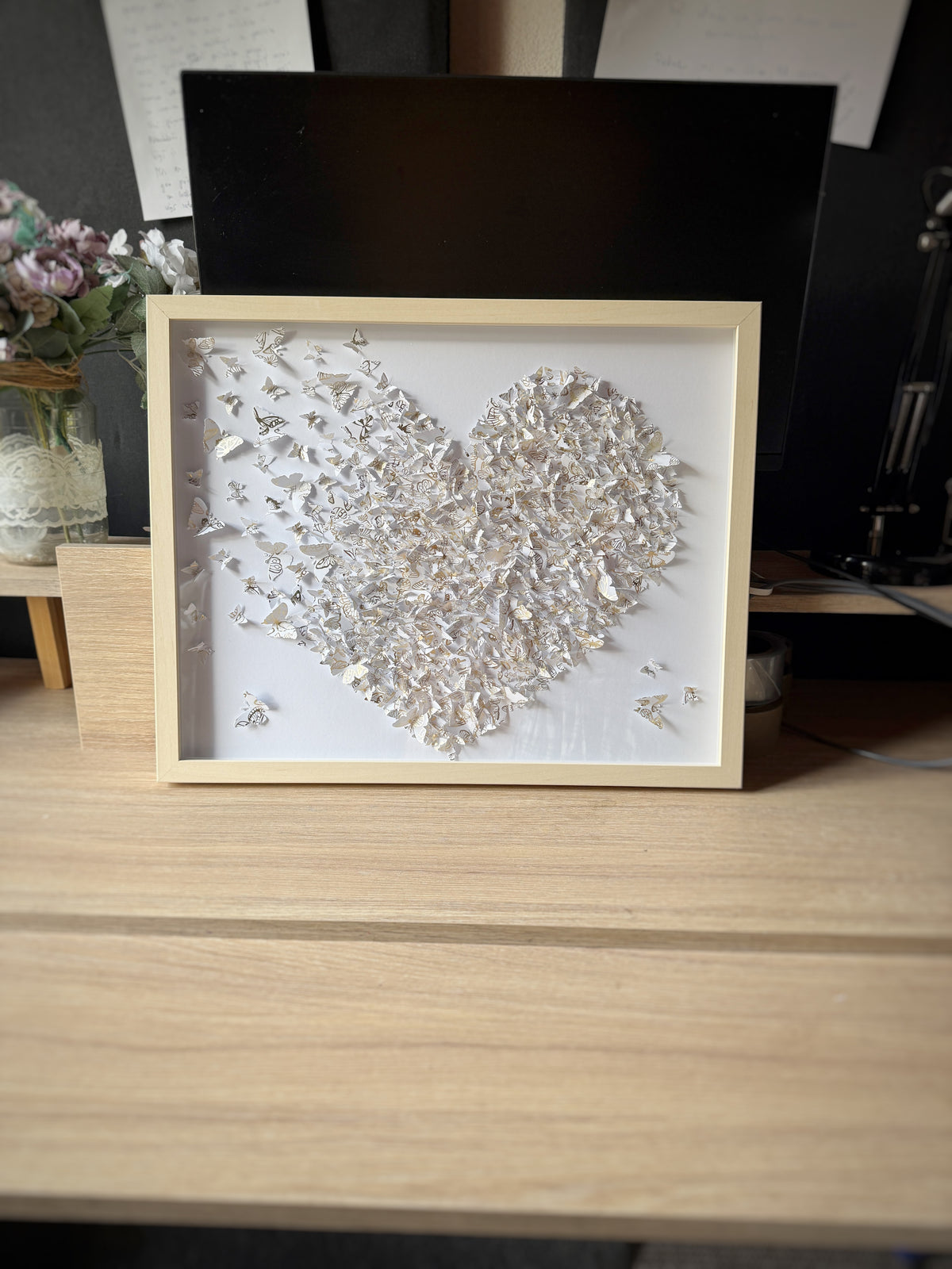 Butterflies wall art white