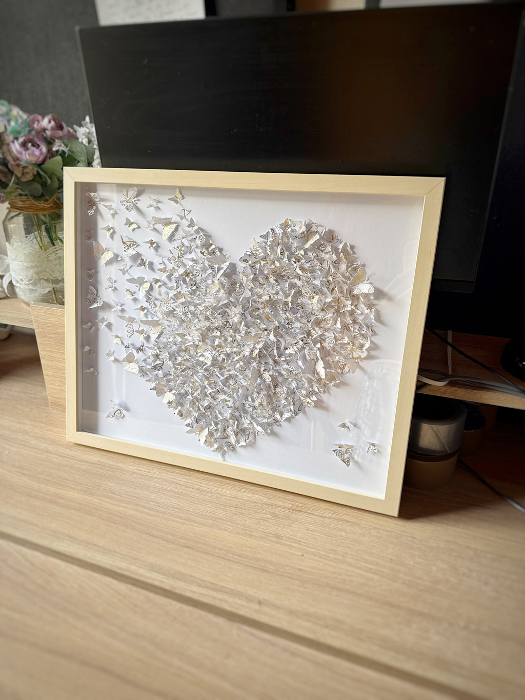 Butterflies wall art white