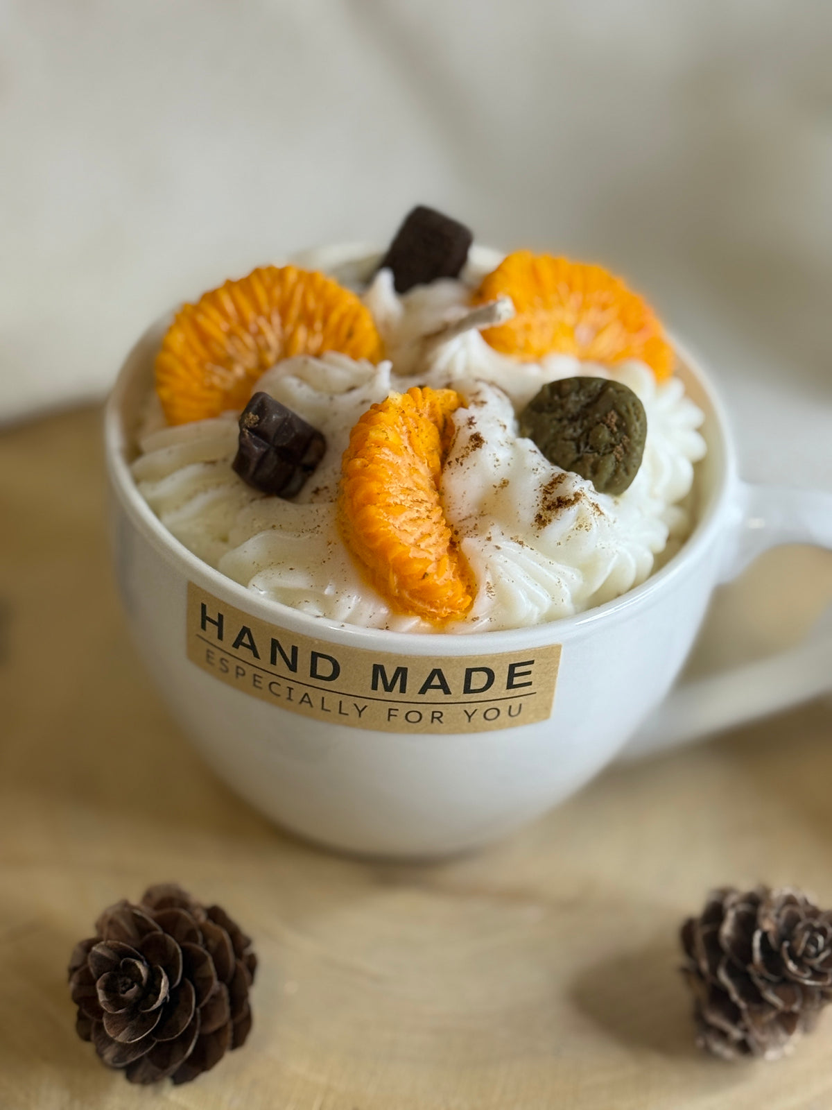 Orange Dessert candle in a cup