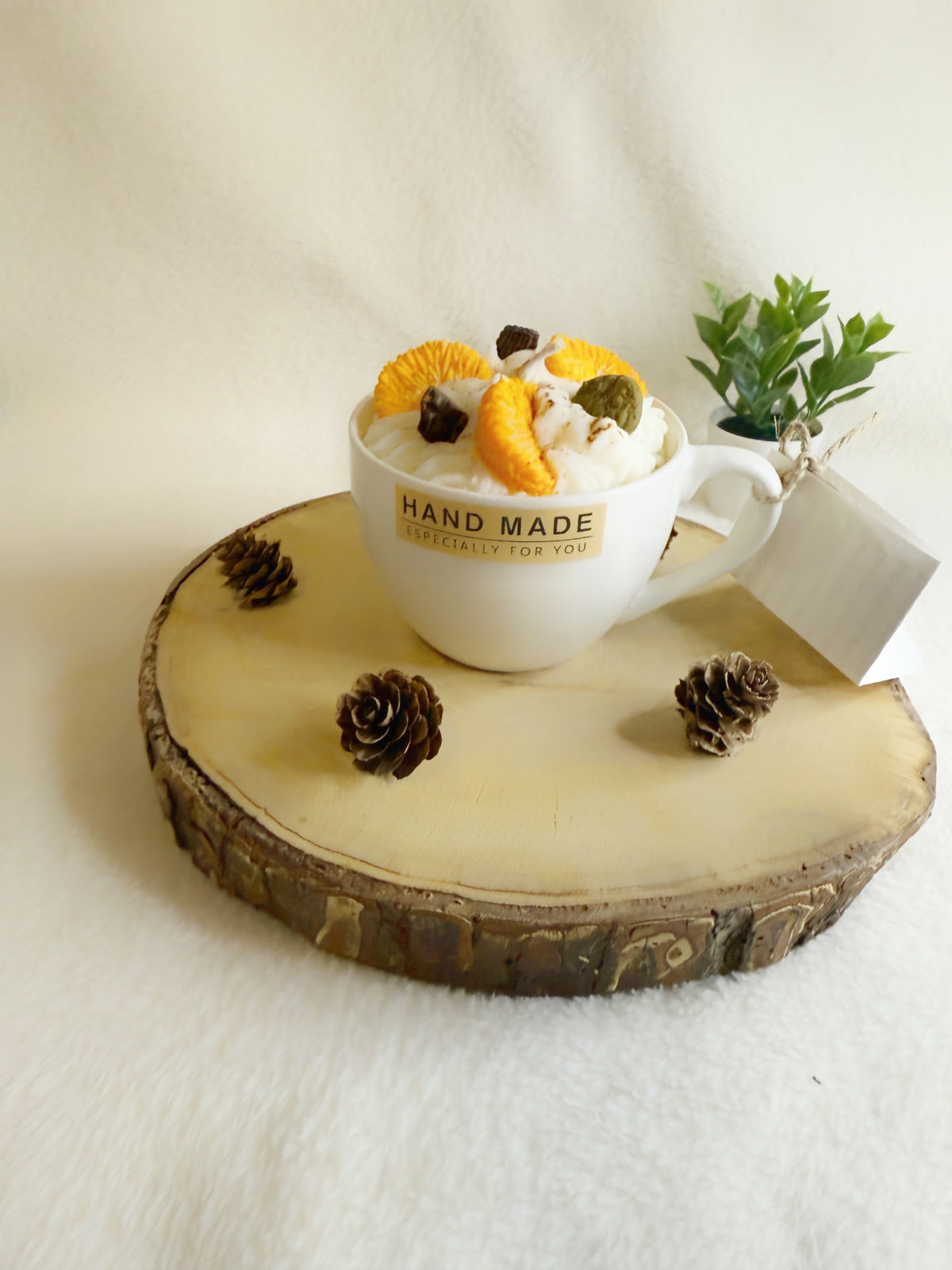 Orange Dessert candle in a cup