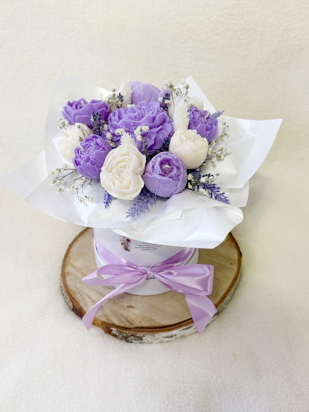 Purple Soy candle flower bouquet