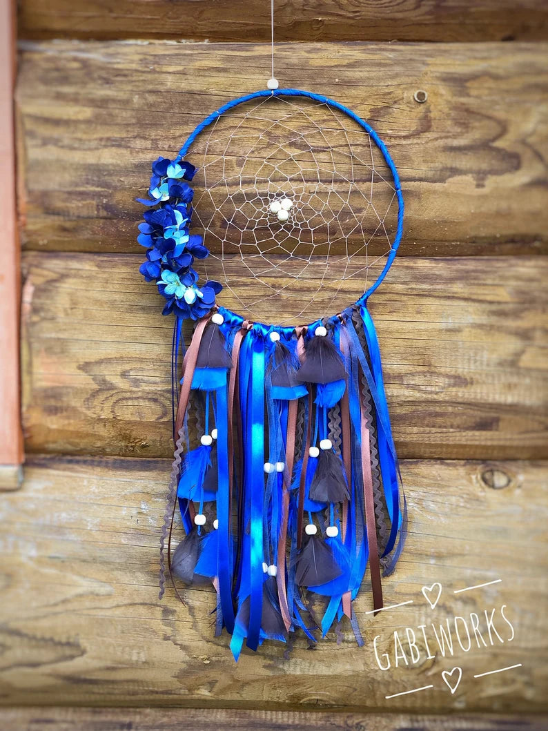Dark Blue Brown Dream Catcher