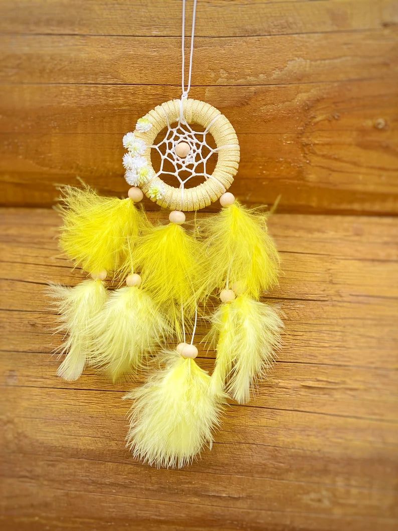 Small yellow Dream Catcher