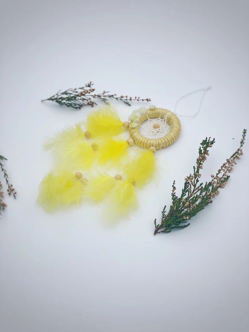 Small yellow Dream Catcher