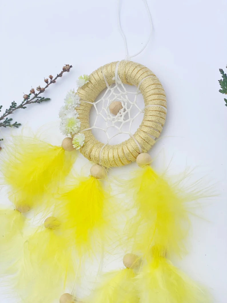Small yellow Dream Catcher