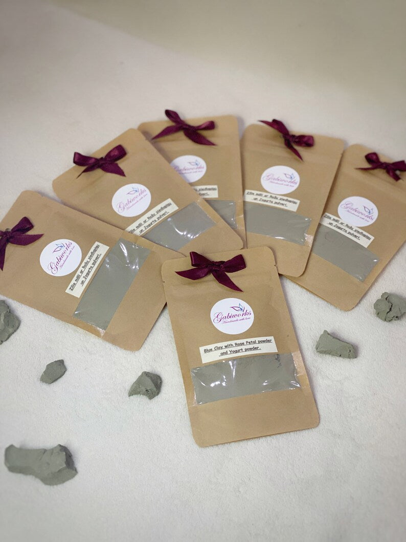 ORGANIC BLUE CLAY with Rose Petals Powder and Yogurt Powder