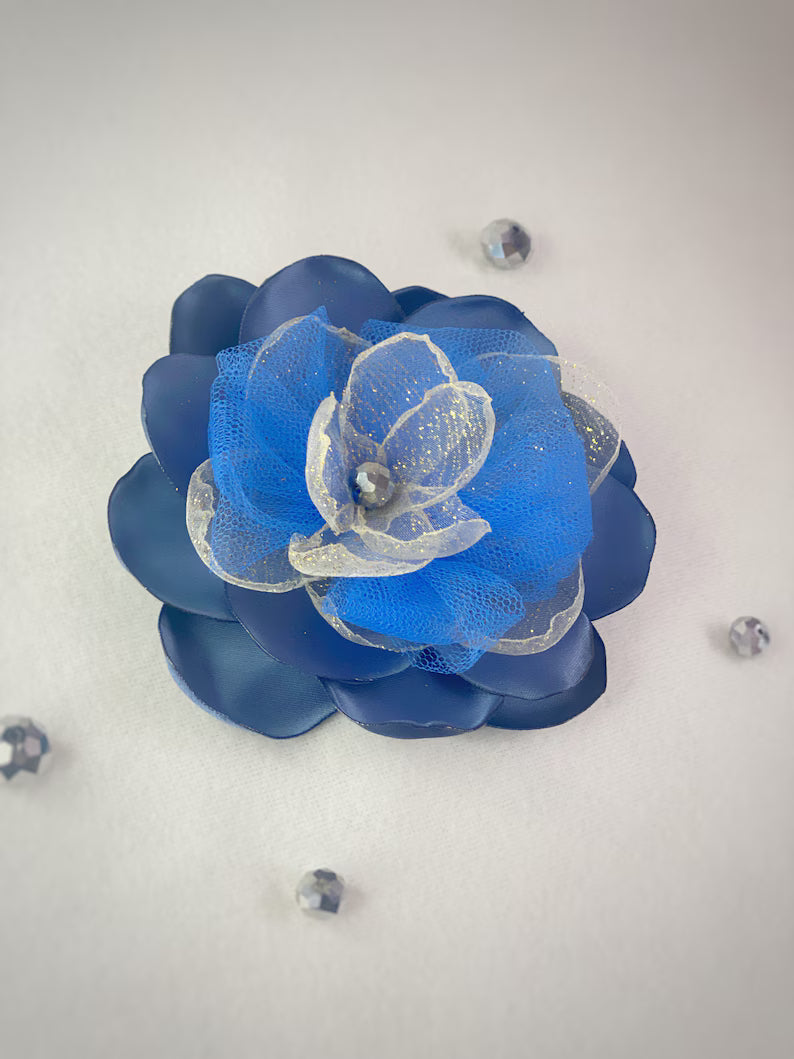 Blue Flower Brooch