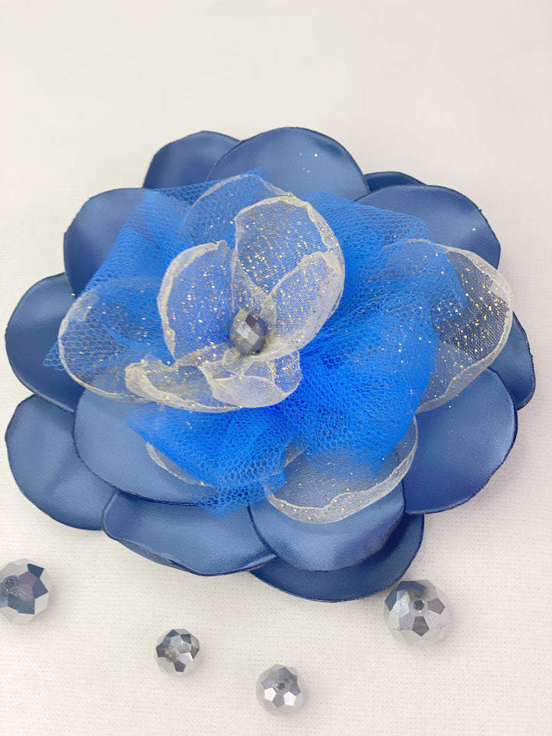 Blue Flower Brooch