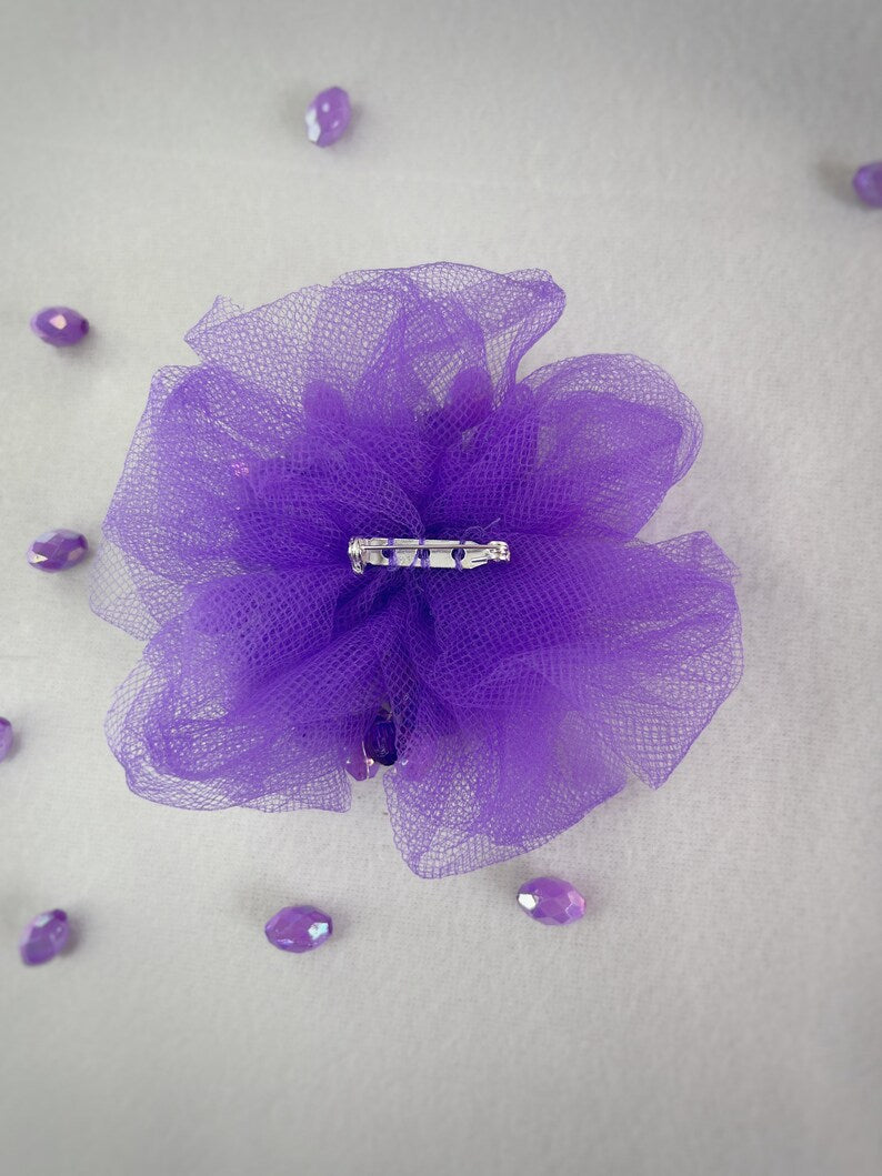 Purple Flower Brooch
