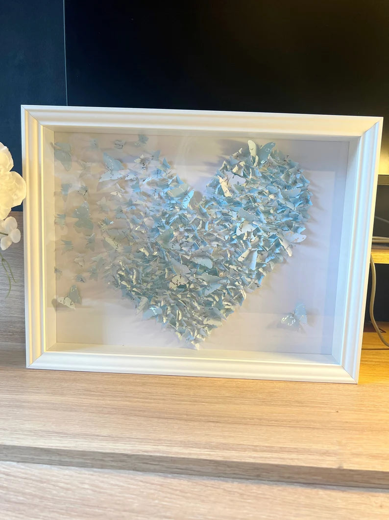 Butterflies heart wall art Light Blue SKY