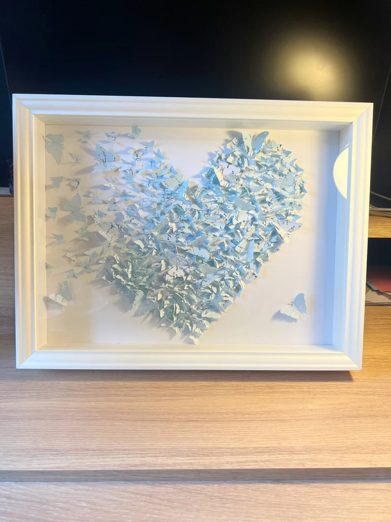 Butterflies heart wall art Light Blue SKY