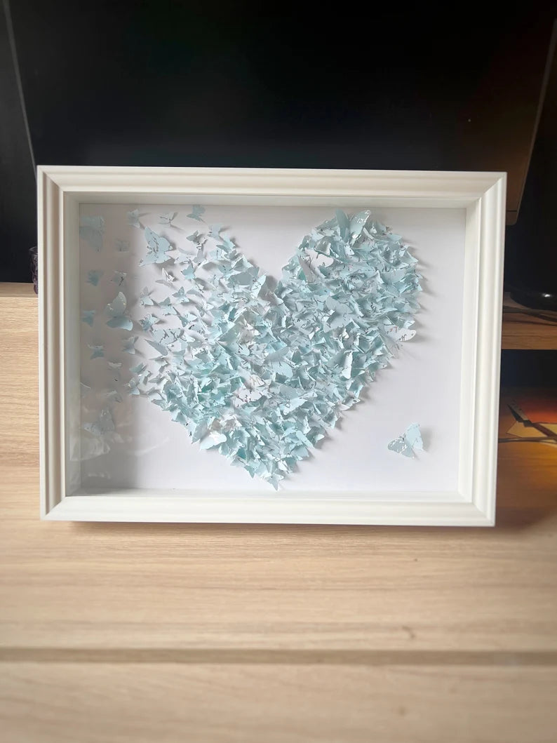 Butterflies heart wall art Light Blue SKY