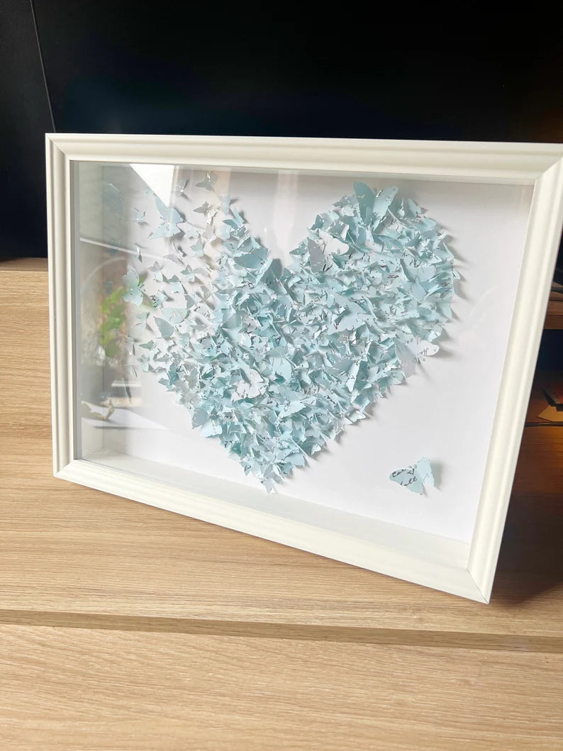 Butterflies heart wall art Light Blue SKY