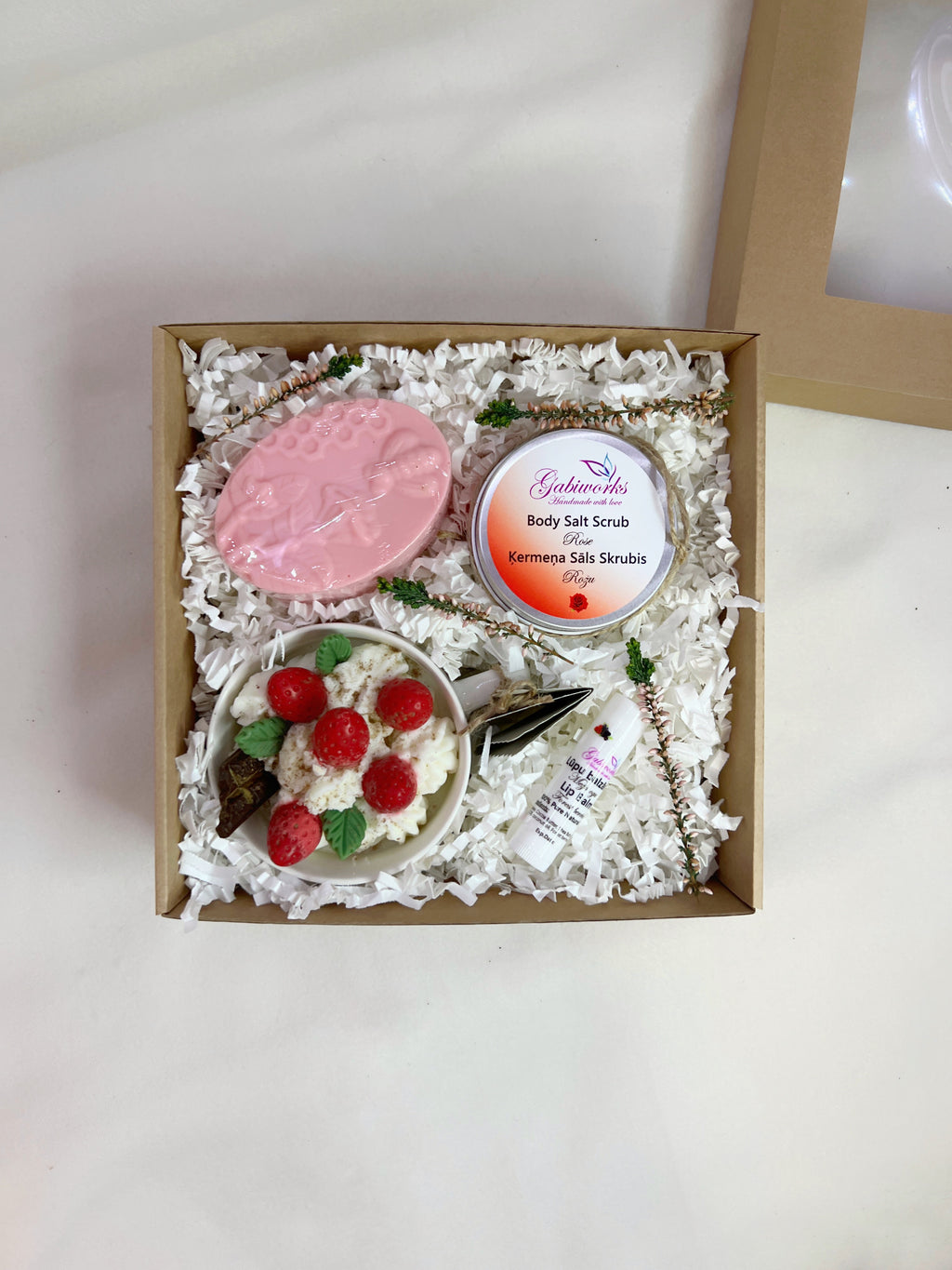 Gift Set – Candle, Soap, Scrub, Lip Balm