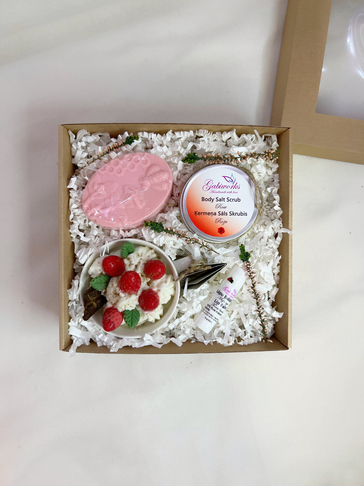 Gift Set – Candle, Soap, Scrub, Lip Balm